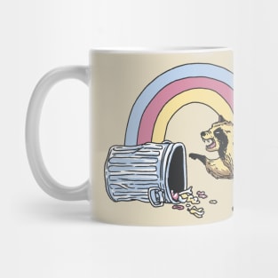 Rainbow raccon in the trash Mug